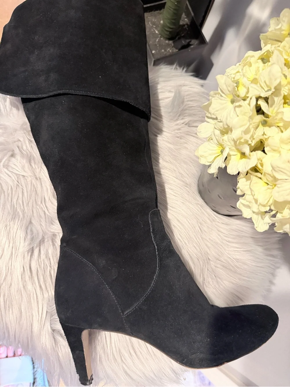 Vince Camuto Black Suede Over-the-Knee Boots